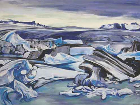 'Glacial Lagoon I', oil on canvas