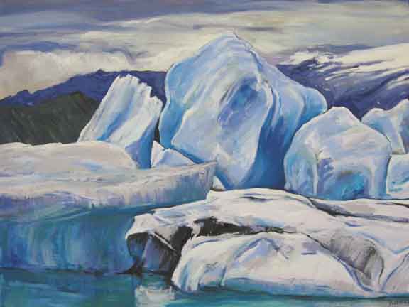 'Glacial Lagoon II', oil on canvas